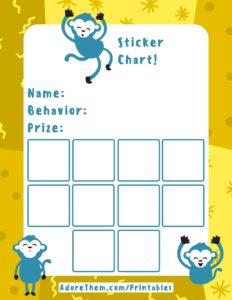 reward chart - monkey