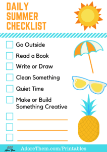 blank checklist for kids